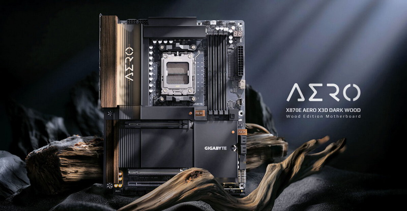 Η Gigabyte παρουσίασε την κάρτα X870E Aero X3D Dark Wood με σχέδιο που θυμίζει σκοτεινό δέντρο