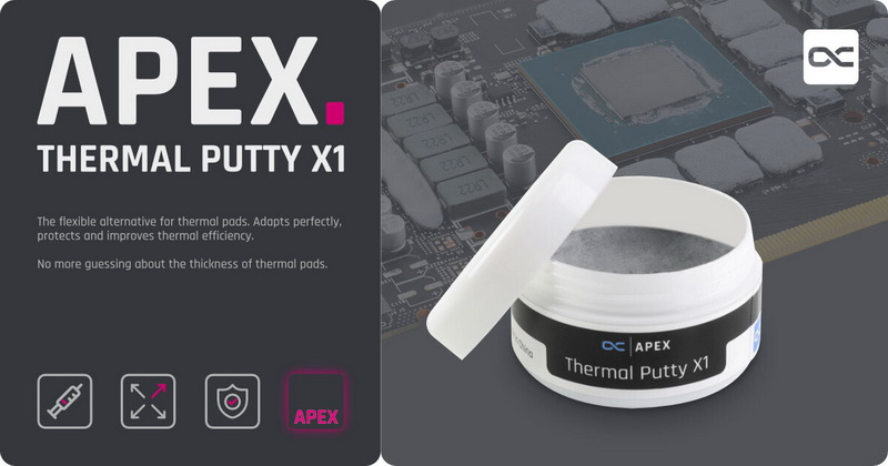 Η Alphacool παρουσίασε ένα νέο υγρό θερμικό προφίλ – Apex Thermal Putty X1