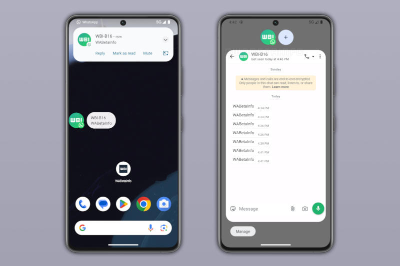 Το WhatsApp στο Android θα αρχίσει να υποστηρίζει «μπουκάλες» – μια σπάνια μορφή ειδοποιήσεων συστήματος