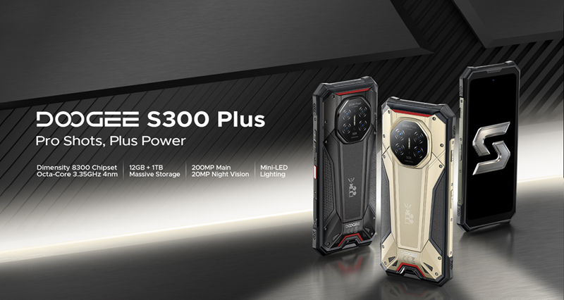 Doogee S300 Plus – αξιόπιστος τηλεφώνου βασισμένος στο Dimensity 8300, εξοπλισμένος με 1 ΤΒ μνήμης και ρυθμιζόμενη φωτισμό Mini‑LED.