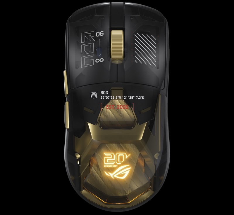 Η Asus κυκλοφόρησε το gaming mouse ROG Harpe II Extreme Edition 20 – διαφανές περίβλημα, χρυσάρισμα και τιμή 260 $.