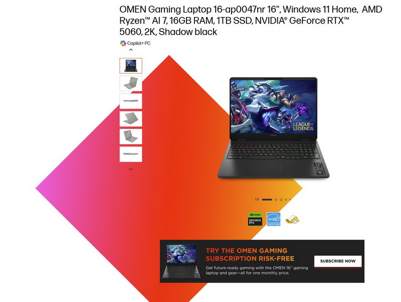 Η HP ξεκινά μια συνδρομή για gaming laptops με τιμή από 50 δολάρια το μήνα και χωρίς δυνατότητα αγοράς.